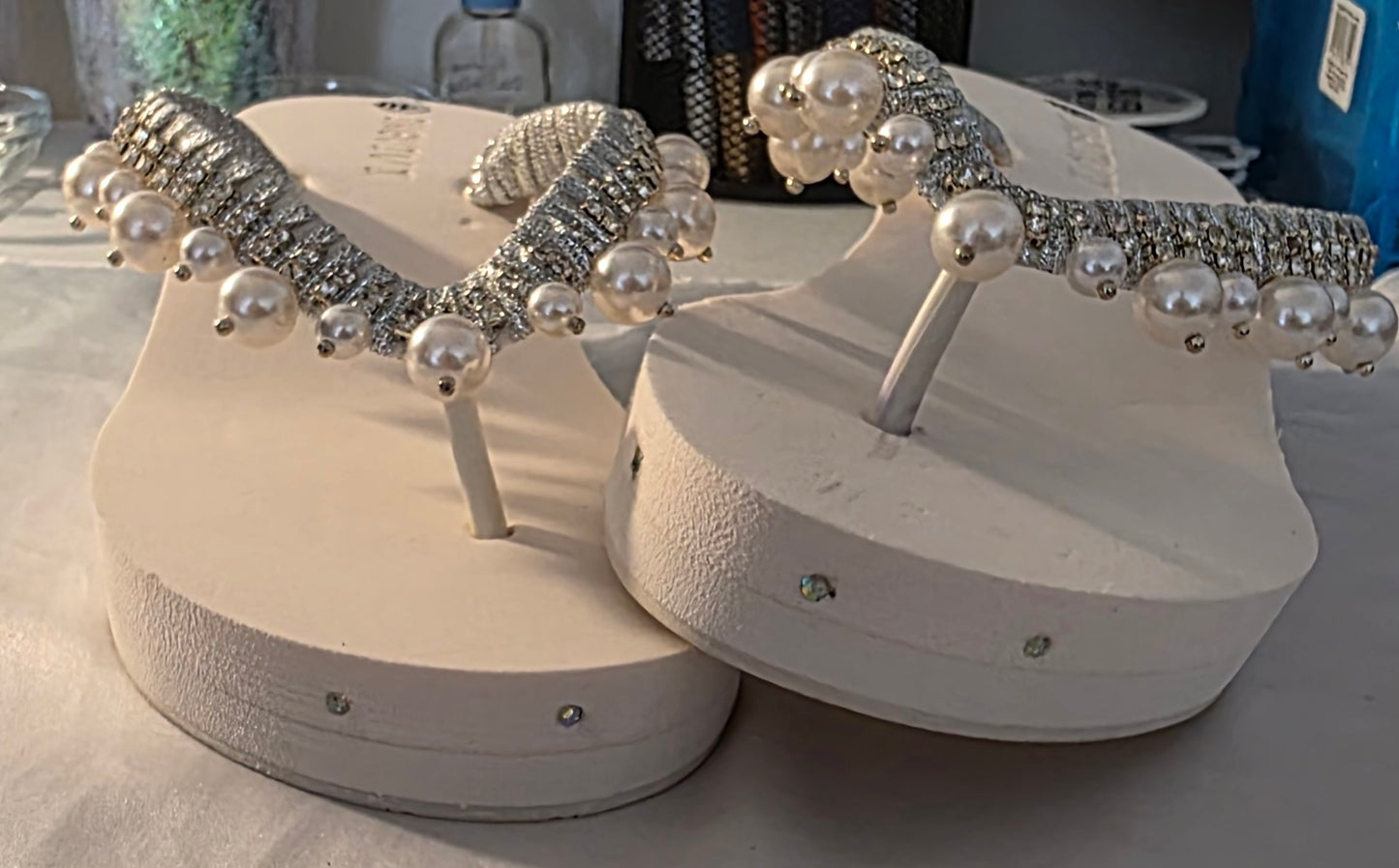 Stylish Rhinestone jewelry & White Pearls